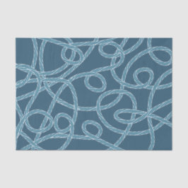 Marine Blauw Touw Patroon Nautisch Tissuepapier