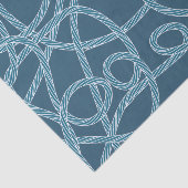 Marine Blauw Touw Patroon Nautisch Tissuepapier (Detail)