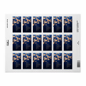 Marine Blauw Trendy Mooie Harten Boho Modern Chic Etiket (Full Sheet)