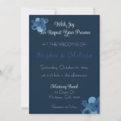 Marine Blauw Tropisch Thema Bruiloft uitnodiging (Voorkant)