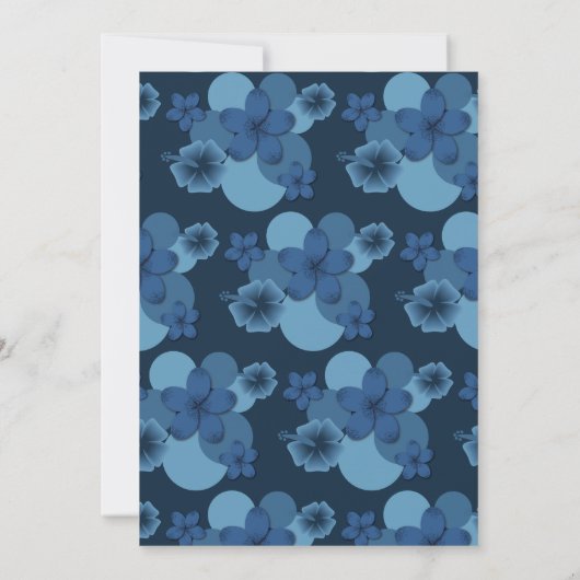 Marine Blauw Tropisch Thema Bruiloft uitnodiging (Achterkant)