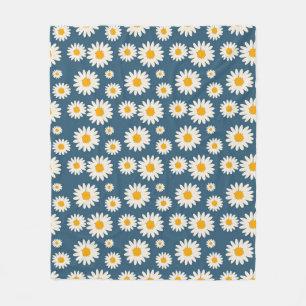 Marine Blauw Tropische Bloemen Botanische Lente Zo Fleece Deken