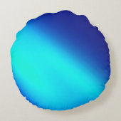 Marine blauw Turquoise ombre maanlicht Double Stri Rond Kussen (Achterkant)