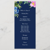 Marine Blauw Violet Bloemen Trouwmenu Menu (Voorkant)