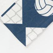 Marine Blauw Volleybal Argyle Patroon Fleece Deken (Hoek)