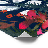 Marine Blauw | Welkomstbord van het Burgundy Bloom Poster (Hoek)