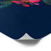 Marine Blauw | Welkomstbord van het Burgundy Bloom Poster (Hoek)