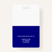 Marine blauw werknemer foto ID bedrijf beveiliging Badge (Achterkant)