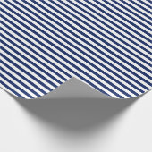 Marine Blauw | white stripe wrapping paper Cadeaupapier (Hoek)