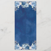 Marine Blauw Winter Sneeuwvlok Mis Quince Menu (Achterkant)