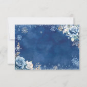 Marine Blauw Winter Sneeuwvlok Quinceanera QR Code RSVP Kaartje (Achterkant)