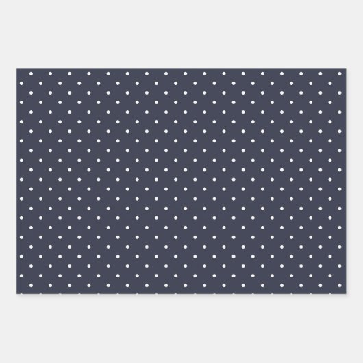 Marine Blauw Wit Bloemen Inpakpapier Vel (Voorkant 3)