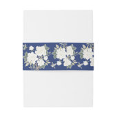 Marine Blauw Wit Chinoiserie Bloemen Huwelijk Uitnodigingen Wikkel (Achterkant Voorbeeld)