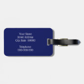 Marine Blauw Wit Cirkel Monogram DIY BG Bagagelabel (Achterkant horizontaal)