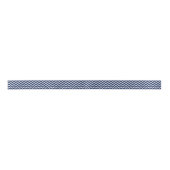 Marine Blauw & Wit Geometrische Zigzag Chevron Satijnen Lint (Voorkant)