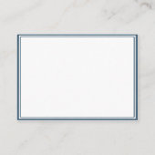 Marine blauw / wit ingelijste bruiloft RSVP recept Informatiekaartje (Achterkant)