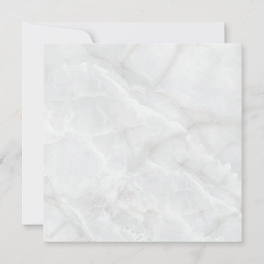 Marine Blauw Wit Marmer Bruiloft Vierkant Kaart (Achterkant)