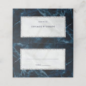 Marine Blauw Wit Marmeren Trouwtafel Plaatskaartje (Buitenkant ongevouwen)