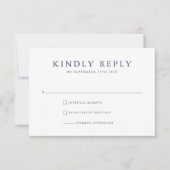 Marine Blauw Wit Moderne bruiloft RSVP Kaartje (Voorkant)