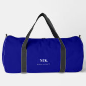 Marine blauw wit naam monogram plunjezak (Voorkant)