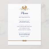 Marine Blauw & Wit Nautisch Budget Trouwmenu ⚓ (Voorkant)