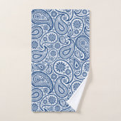 Marine Blauw & Wit Paisley patroon Bad Handdoek (Handdoek)
