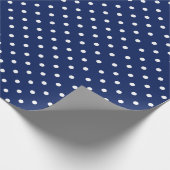 Marine Blauw | Wit Polka Dot inpakpapier (Hoek)