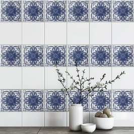Marine Blauw Wit Rustiek Azulejo Mediterraan Tegeltje