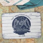 Marine Blauw & Wit Rustiek Hout Nautisch Lake Hous Badmat