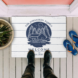 Marine Blauw & Wit Rustiek Hout Nautisch Lake Hous Deurmat