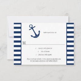 Marine Blauw Wit Strepen Anker Nautisch Thema RSVP
