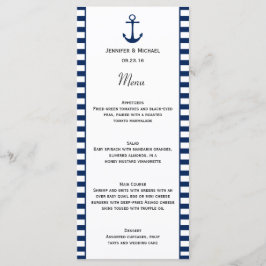 Marine Blauw Wit Strepen Nautisch Thema Menu