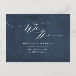 Marine blauw + wit we doen elegante bruiloft briefkaart