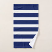 Marine-Blauw & Witte Strepen Monogram Bad Handdoek (Handdoek)