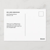 Marine Blauw Zilver Bloeiende Bruiloft Dank u Briefkaart (Achterkant)