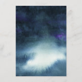 Marine Blauw Zilver Bruiloft Details Informatiekaartje (Achterkant)