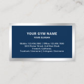 Marine Blauw Zilver Fitness Personal Trainer Foto Visitekaartje (Achterkant)
