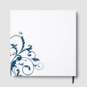 Marine Blauw Zilver/Grijs Bloei Gastboek Gastenboek (Achterkant)