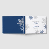 Marine Blauw Zilver Grijs Sneeuwvlok Winter Bruilo Gastenboek (Volledig)