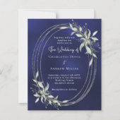 Marine blauw zilver groen bruiloft uitnodiging (Voorkant)