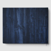 Marine Blauw Zonnebloem Rustiek Houten Kant Bruilo Gastenboek (Achterkant)