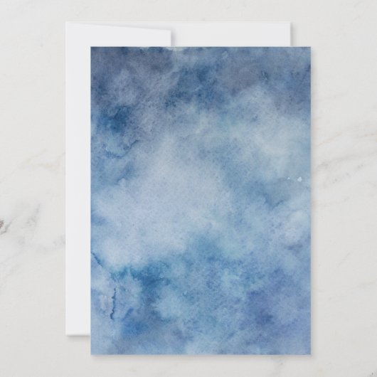 Marine Blauw Zonnebloem Rustieke Bloemen Bruiloft Kaart (Achterkant)