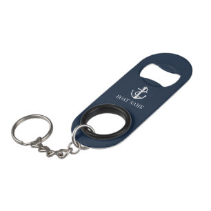 Marine Blauwe Anker Bootnaam Sleutelhanger Fles Mini Flessenopener