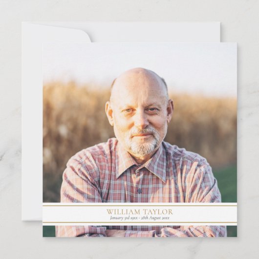 Marine Blauwe Begrafenis Viering van het Leven Pho Kaart (Achterkant)