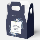 Marine Blauwe Bloemen Boho Heilige Communie Bedankdoosjes (Geopend)