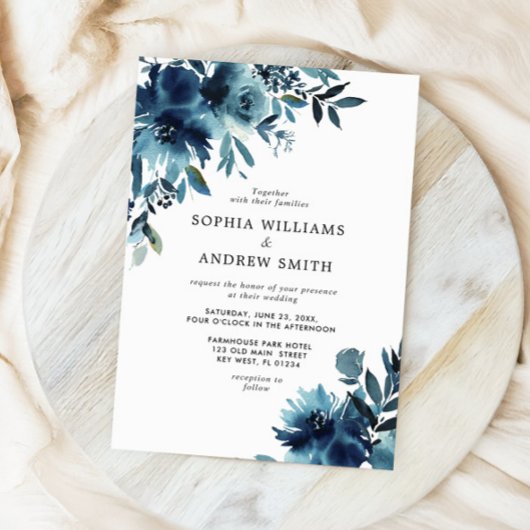 Marine Blauwe Bloemen Indigo Bloemen Bloemen Bruil Kaart