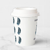 Marine Blauwe Boot Nautische familie Beach House P Papieren Bekers (Rechts)