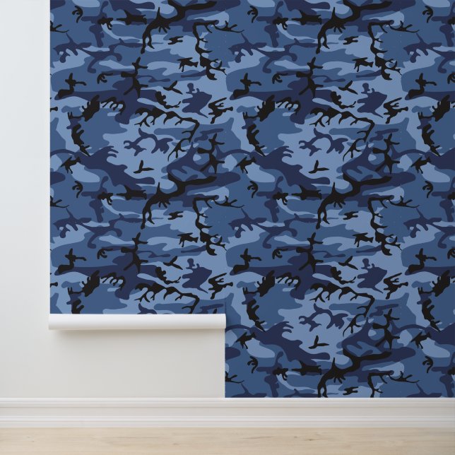 Marine Blauwe Camouflage, Militair, Leger Behang (Applicatie)