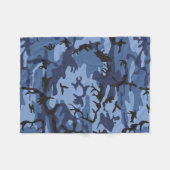 Marine Blauwe Camouflage, Militair, Leger Fleece Deken (Voorkant (Horizontaal))
