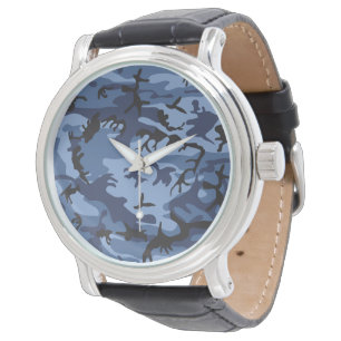 Marine Blauwe Camouflage, Militair, Leger Horloge